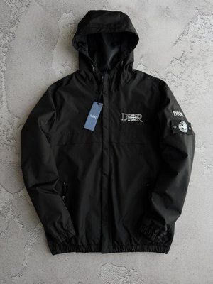 Вітровка чоловіча Stone Island x Dior чорна куртка Стон Айленд x Діор з капюшоном весна осінь повсякденна 2661801305 фото