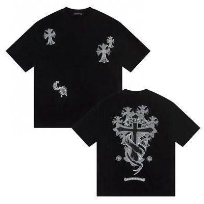Мужская футболка Chrome Hearts черная с принтом хлопковая спортивная повседневная лето осень весна XL 2670292756 фото