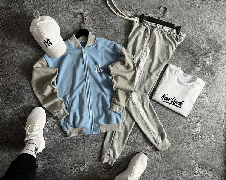 Костюм мужской New York серый спортивный комплект бомбер штаны футболка кепка нью йорк весна осень лето XL 2625360314 фото