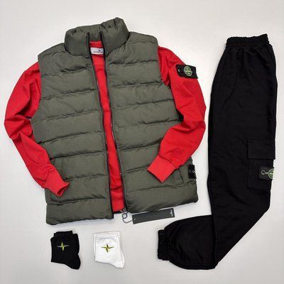 Комплект стон айленд stone island спортивный костюм мужской жилетка осенний весенний набор 3в1 XXL 2628247109 фото