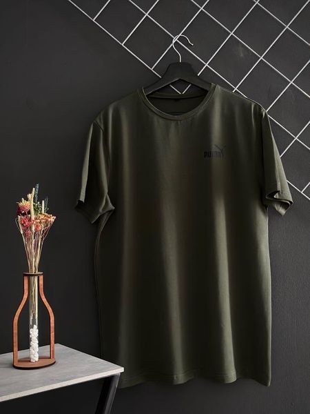 Спортивний Костюм Чоловічий Літній Puma чорні шорти хакі футболка спортивний комплект 2606906069 фото
