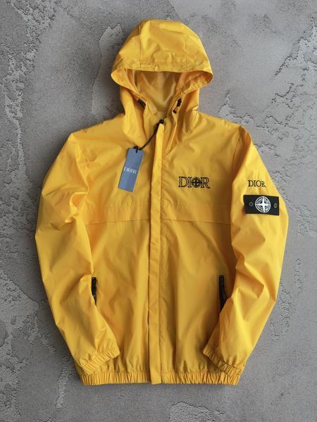 Ветровка мужская Stone Island x Dior желтая куртка Стон Айленд x Диор с капюшоном весна осень повседневная 2661801311 фото