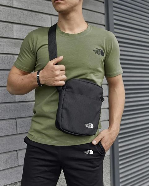Комплект спортивный мужской The North Face футболка хаки+шорты черные+барсетка летний костюм норс фейс M 2657545191 фото