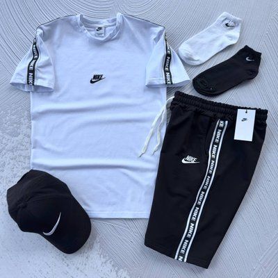 Спортивный Костюм Мужской Летний Nike шорты футболка + кепка спортивный комплект 2607387088 фото