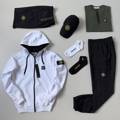 Спортивный костюм мужской стон айленд Stone Island шорты футболка кепка весна лето осень XXXL 2628465125 фото