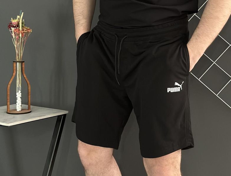 Спортивний Костюм Чоловічий Літній Puma чорні шорти біла футболка спортивний комплект 2606906070 фото