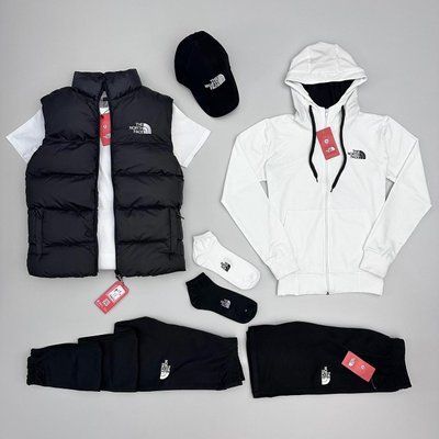 Спортивный костюм жилетка шорты футболка кепка носки The North Face комплект мужской тнф 2628469677 фото