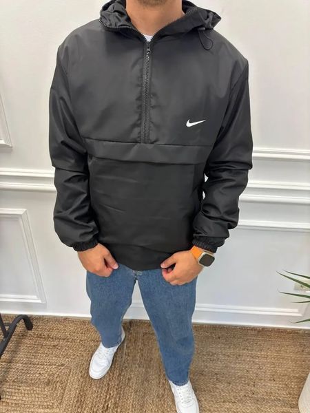 Ветровка мужская Анорак Nike черная спортивная куртка плащевка водонепроницаемая весна осень найк повседневная XL 2666435602 фото