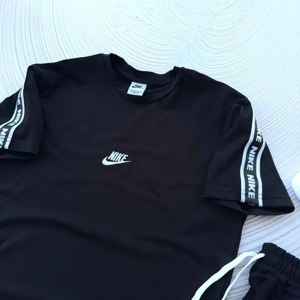 Спортивный Костюм Мужской Летний Nike черный шорты футболка + кепка спортивный комплект XL 2607683043 фото