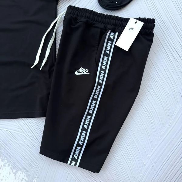 Спортивный Костюм Мужской Летний Nike черный шорты футболка + кепка спортивный комплект XL 2607683043 фото