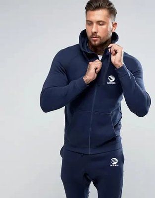 Спортивний костюм Чоловічий Адідас Осінній теплий Adidas Худі та штани S 2355017973 фото