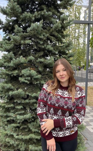 Светр новорічний з оленями чоловічий в'язаний вовняний XXL (XL) 2384778102 фото