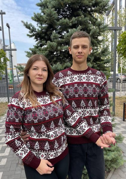 Светр новорічний з оленями чоловічий в'язаний вовняний XXL (XL) 2384778102 фото