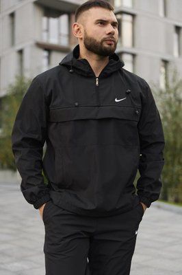 Ветровка анорак куртка мужская Найк "President" Nike черная весенняя осенняя легкая водоотталкивающая 2489572565 фото
