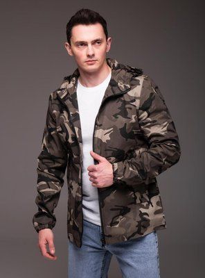 Вітровка чоловіча камуфляжна коричнева куртка з капюшоном тактична вітрозахисна весняна осіння L 2661968474 фото