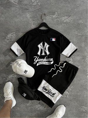 Літній костюм чоловічий new york yankees шорти футболка кепка бананка спортивний комплект нью йорк 2609112878 фото