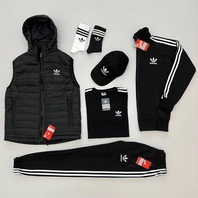 Спортивный костюм мужской Адидас Adidas жилетка кофта штаны футболка кепка носки осенний весенний L 2625704478 фото