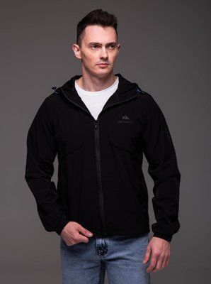 Вітровка чоловіча Easy чорна з капюшоном з блискавкою куртка весна осінь плащівка повсякденна 2661811436 фото