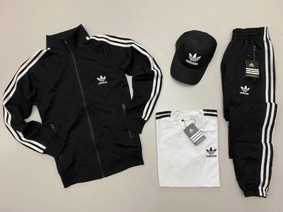 Спортивный костюм мужской Адидас Adidas футболка кепка комплект весенний осенний XL 2623536883 фото