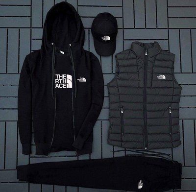 Спортивный костюм The North Face мужской жилетка футболка кепка комплект весенний осенний XXL 2615512408 фото