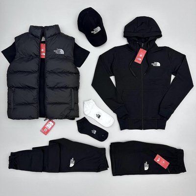Спортивный костюм жилетка шорты футболка кепка носки The North Face комплект мужской тнф S 2629012479 фото