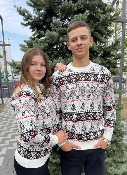Светр новорічний з оленями чоловічий в'язаний вовняний XXL (XL) 2384778105 фото