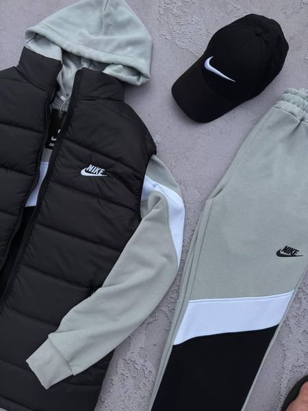 Костюм мужской Найк Nike Big Swoosh жилетка кофта штаны кепка весенний осенний 2627231440 фото