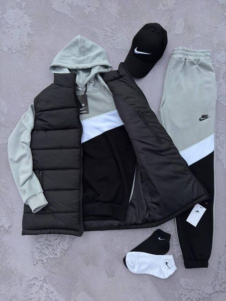 Костюм мужской Найк Nike Big Swoosh жилетка кофта штаны кепка весенний осенний 2627231440 фото