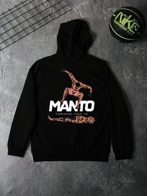 Худи мужская MANTO черная весенняя летняя осенняя спортивная кофта двунитка повседневная 2610869026 фото