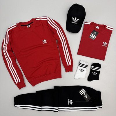 Спортивный костюм мужской Адидас Adidas футболка кепка носки весенний осенний S 2626385018 фото