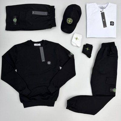 Комплект мужской стон айланд Stone Island спортивный костюм шорты футболка кепка весна лето осень S 2628322304 фото