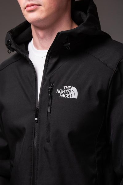 Ветровка мужская The North Face Softshell черная куртка на флисе на молнии с капюшоном осень весна норс фейс 2661811441 фото