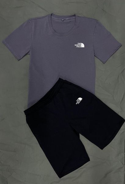 Комплект спортивний чоловічий The North Face футболка темно-сіра+шорти чорні літній костюм норс фейс повсякденний 2655165197 фото