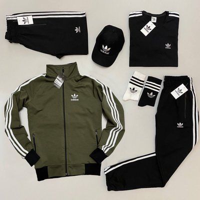 Комплект мужской Адидас Adidas спортивный костюм шорты футболка кепка весенний осенний M 2623628927 фото