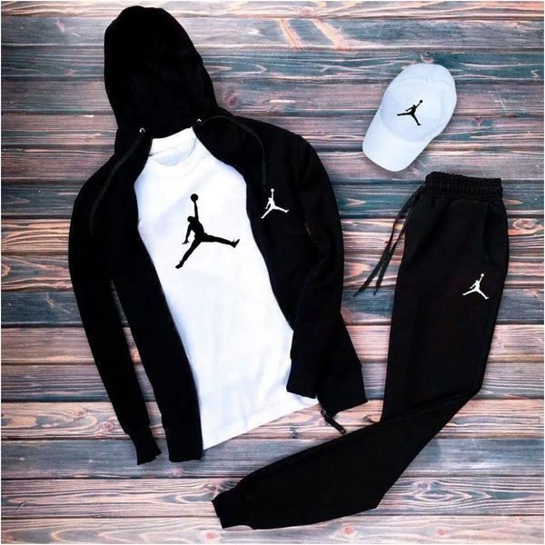Спортивный костюм мужской футболка бейсболка air Jordan комплект мужской весна осень джордан XXL 2614180866 фото