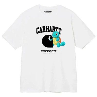 Футболка чоловіча оверсайз carhartt біла широка бавовняна теніска вільного крою 2602755628 фото