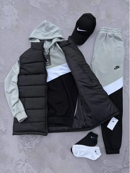 Костюм мужской Найк Nike Big Swoosh жилетка кофта штаны кепка весенний осенний L 2627647629 фото