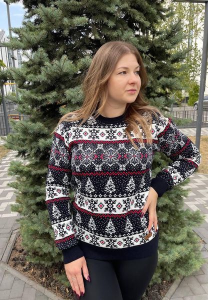 Светр новорічний з оленями чоловічий в'язаний вовняний XXL (XL) 2384778108 фото