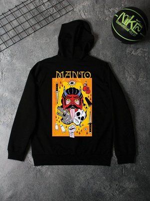 Худи мужская MANTO черная весенняя летняя осенняя спортивная кофта двунитка 2610869041 фото