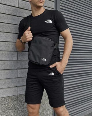 Комплект спортивний чоловічий The North Face чорний футболка шорти барсетка літній костюм норс фейс повсякденний M 2657548637 фото