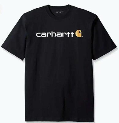 Футболка чоловіча оверсайз carhartt чорна широка бавовняна теніска вільного крою 2602750089 фото