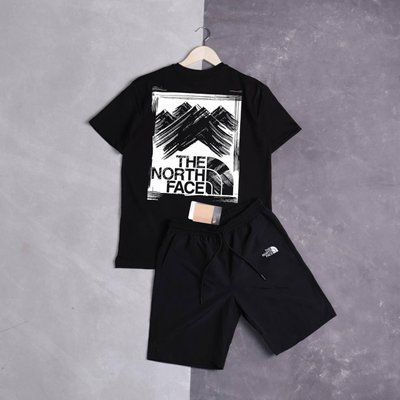 Костюм Спортивний Чоловічий Літній The North Face чорний шорти футболка спортивний комплект повсякденний L 2608424397 фото