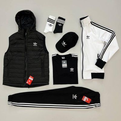 Спортивный костюм мужской Адидас Adidas жилетка кофта штаны футболка кепка носки осенний весенний XL 2625735766 фото