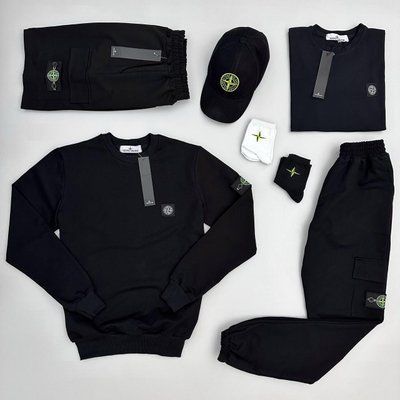 Комплект мужской стон айланд Stone Island спортивный костюм шорты футболка кепка весна лето осень 2628201340 фото