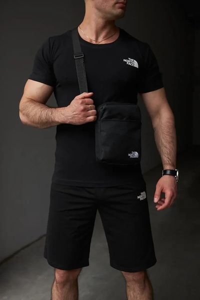 Комплект спортивний чоловічий The North Face чорний футболка шорти барсетка літній костюм норс фейс повсякденний M 2657548637 фото