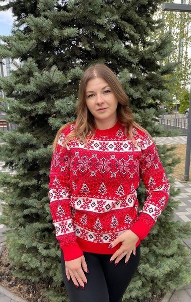 Светр новорічний з оленями чоловічий в'язаний вовняний XL (L) 2384778110 фото