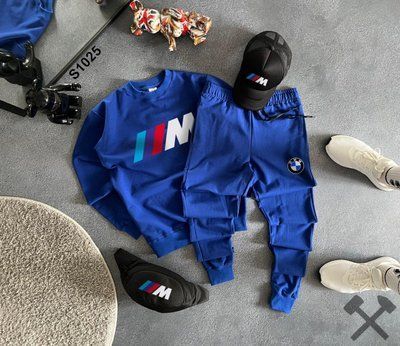 Комплект мужской Bmw Motorsport синий спортивный костюм свитшот штаны кепка бананка бмв весна лето осень XXL 2626176684 фото