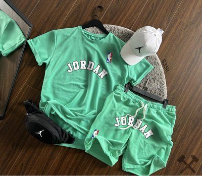 Костюм чоловічий літній jordan шорти футболка кепка бананка спортивний комплект джордан L 2609129250 фото