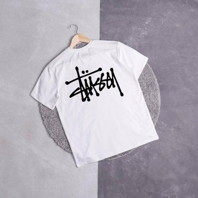 Футболка мужская Stussy Basic белая летняя трикотажная тенниска 2612377696 фото