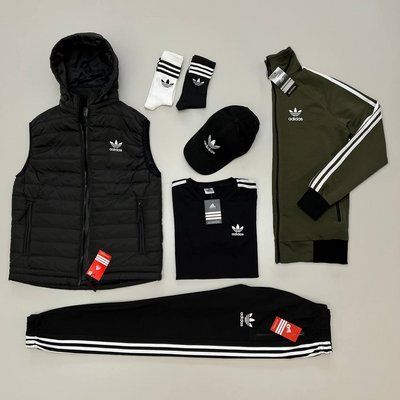 Спортивный костюм мужской Адидас Adidas жилетка кофта штаны футболка кепка носки осенний весенний 2623042073 фото